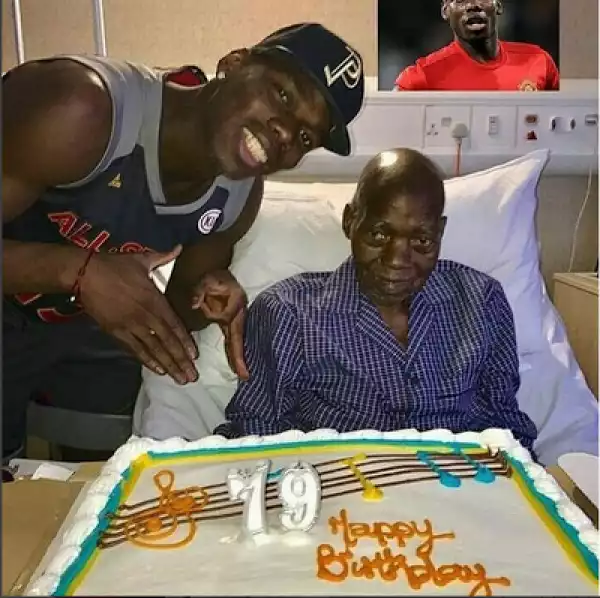 Manchester United Star Paul Pogba Celebrates With His Sick Father On His 79th Birthday (Photo)